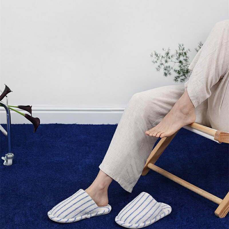 【マラソン 全品5%OFFクーポン】【最強配送】スリッパ ルームシューズ ストライプ フリーサイズ 綿 コットン 滑り止め 夏用 おしゃれ かわいい