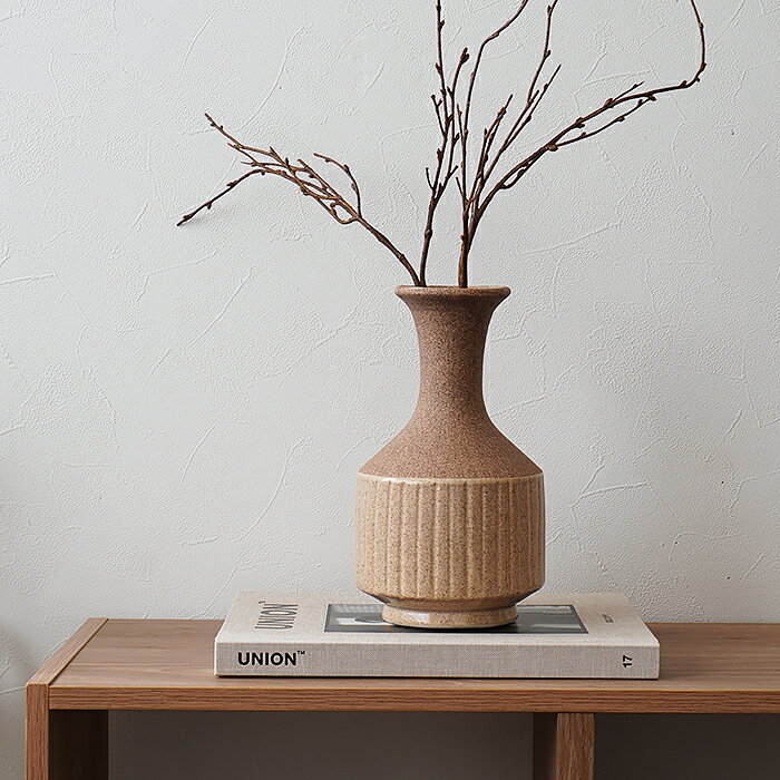 フラワーベース 陶器 ブラウン えんじ ミッドセンチュリー風 壺 フラワーベース 陶器 ブラウン えんじ ミッドセンチュリー風 壺