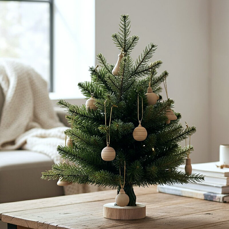 【最強配送】クリスマス オーナメント 木製 12個セット 北欧 韓国インテリア ミニツリー 飾り ナチュラル シンプル ツリー 装飾 飾り付け おしゃれ かわいい デコレーションのサムネイル