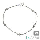 ステーション ダイヤモンドブレス 0.14ct レディース ブレスレット 4月 誕生石 腕輪 K18WG プレゼント ギフト ブレス 自分へのご褒美(4)
