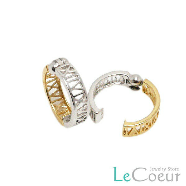 人気 イヤリング バーシブル K18/K14WG ノンホールピアス イヤリング イヤーカフ イヤークリップ 18k 1..