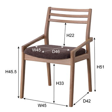 ROOM ESSENCE チェア JPC-123OAK(W50×D51×H76.5×SH43) [3]