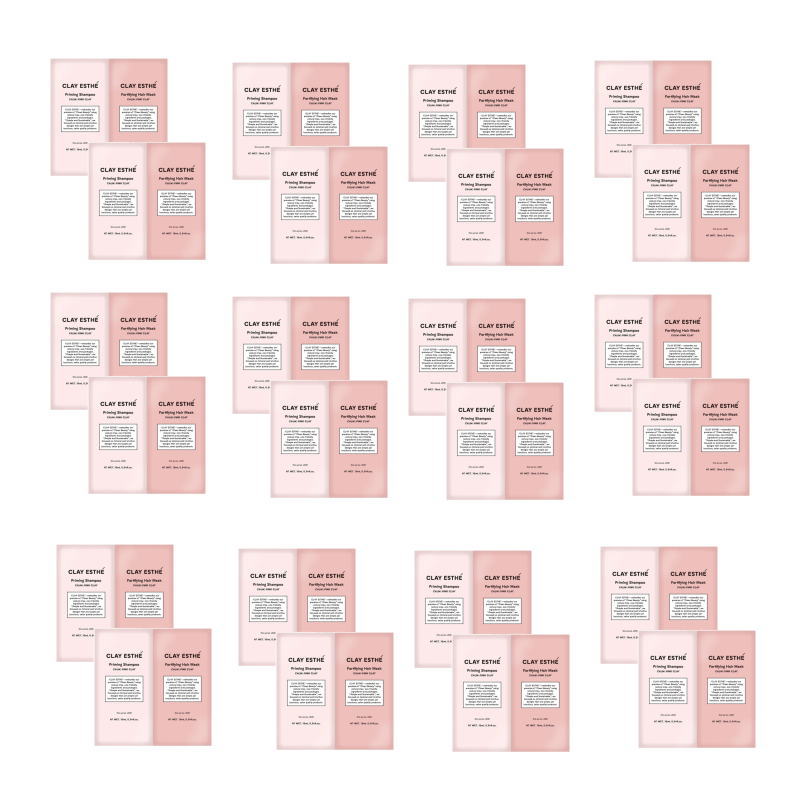 b-ex　クレイエステ　ラミネート　シャンプー10ml＋ヘアマスク10ml　ピンククレイ ×24点セット