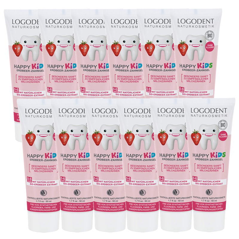 LOGONA ロゴナ　キッズ・ストロベリー・はみがきジェル(50ml)×12点セット
