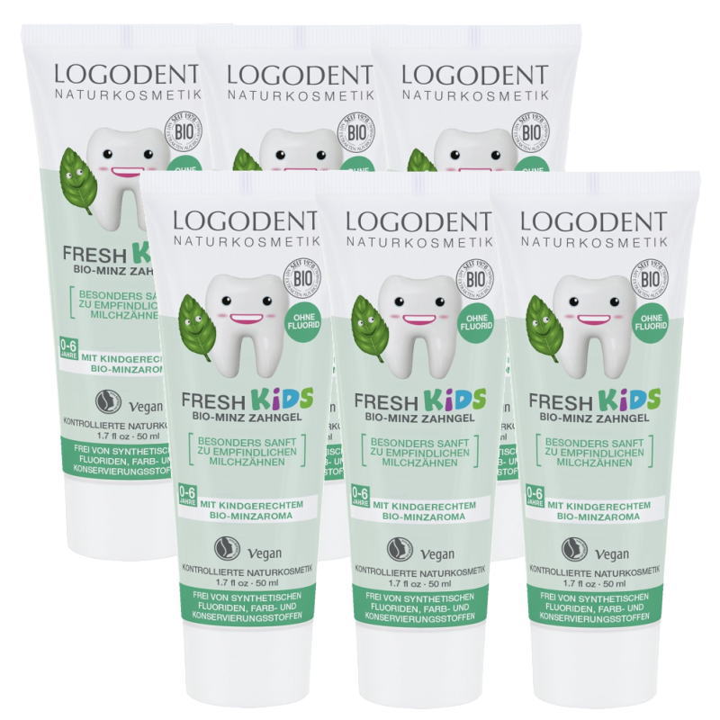 LOGONA ロゴナ　キッズ・ミント・はみがきジェル(50ml)×6点セット