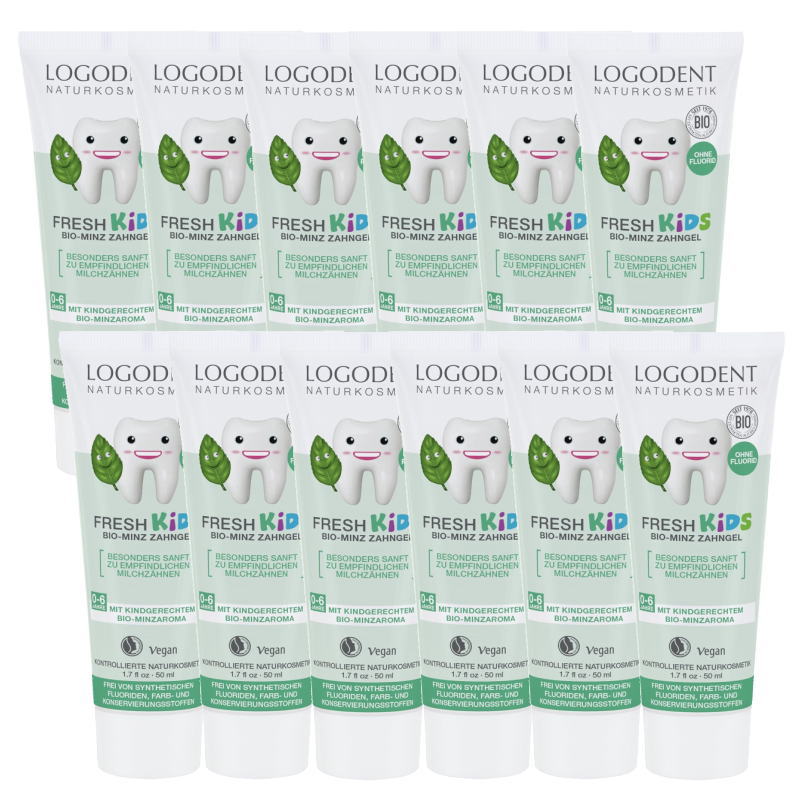 LOGONA ロゴナ　キッズ・ミント・はみがきジェル(50ml)×12点セット