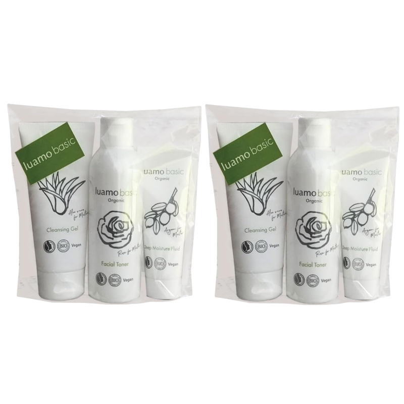 ルアモ ベーシック スキンケアセット(クレンジングジェル100ml/フェイシャルトナー150ml/ディープ モイスチャライザー50ml)×2点セット