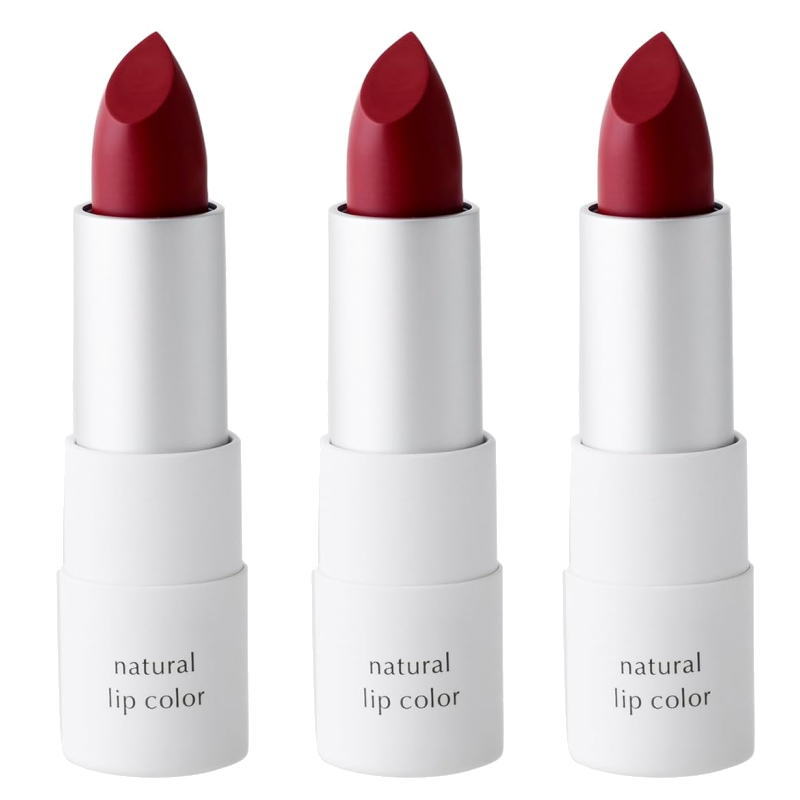 【クリックポストで送料無料】ルアモ　ナチュラルリップカラー ( レッド　Red) (3.5g)×3点セット