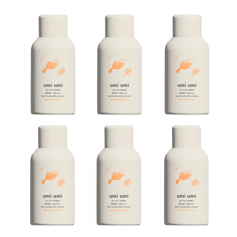 for(フォー) umiumi ウミウミ サンライトUVスプレー SPF50+ PA++++ 夏みかん(天然香料) 80g【×6点セット】