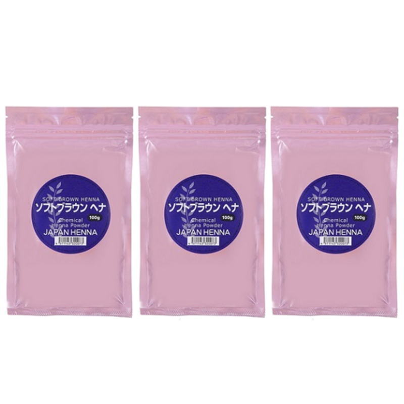 樂天商城 - 【クリックポストで送料無料】ジャパンヘナ ソフトブラウン 100g(人毛カツラ専用)（3点セット）