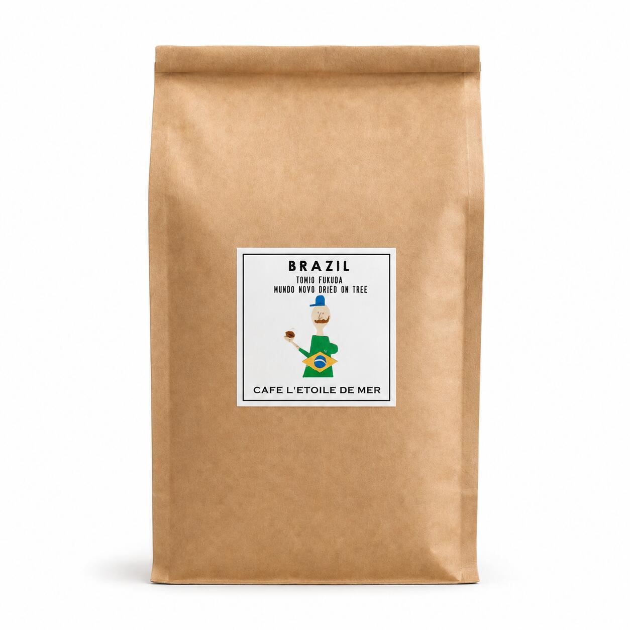 コーヒー豆　自家焙煎　ブラジル　フクダ農園　ブルボン　ナチュラル　(300g　粉)　