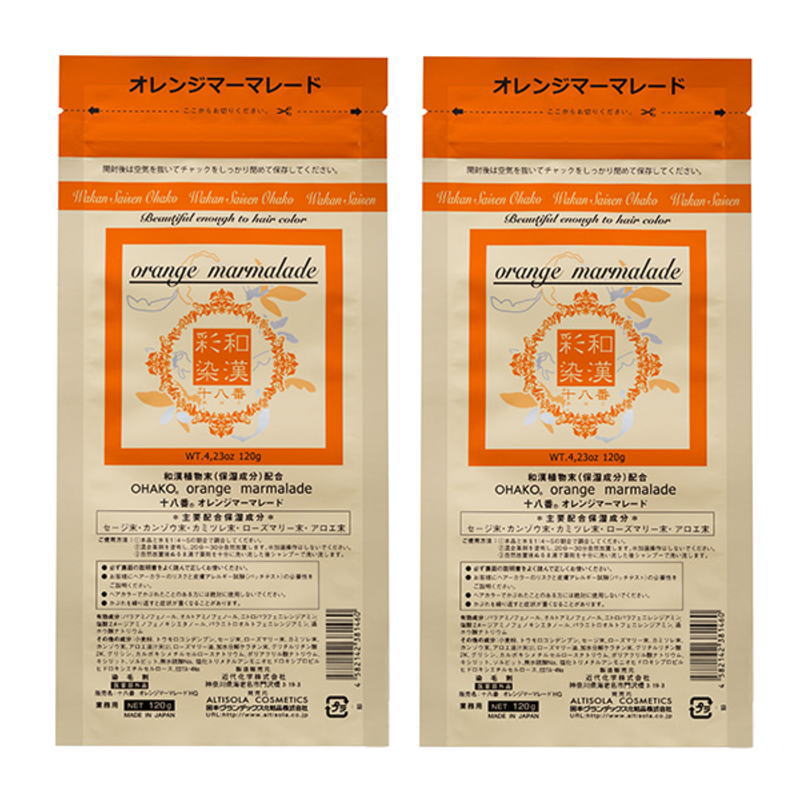 天然水とパウダーで、鮮やかな透明感のある色味と、髪本来のハリ・コシ感を出すことができる地肌に優しい第4のカラー。 アルカリ剤・界面活性剤・過酸化水素を使用しない「和漢彩染 十八番」が髪を優しく包み込みながら染め上げます。 【和漢彩染　十八番　パウダー】 和漢植物末配合のノンアルカリカラー剤。 アクセントカラー9色。パウダーの調合により、豊富な色味を実現可能にします。天然水とパウダーで、鮮やかな透明感のある色味と、髪本来のハリ・コシ感を出すことができる地肌に優しい第4のカラー。 アルカリ剤・界面活性剤・過酸化水素を使用しない「和漢彩染 十八番」が髪を優しく包み込みながら染め上げます。 【和漢彩染　十八番　パウダー】 和漢植物末配合のノンアルカリカラー剤。 アクセントカラー9色。パウダーの調合により、豊富な色味を実現可能にします。