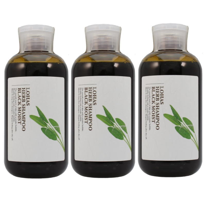 テクノエイト　ロハスハーブシャンプー　ブラックモイスト (しっとり艶タイプ)　300ml【3個セット】