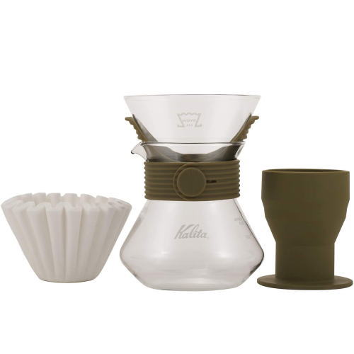 Kalita (カリタ) コーヒードリッパー ウェーブスタイルアップ カーキ #185(2〜4人用) #35245
