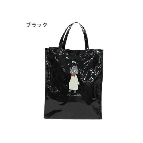 優美社　5M94-01　neko ningen （ネコニンゲン） 防水 エナメルトートバッグ ブラック
