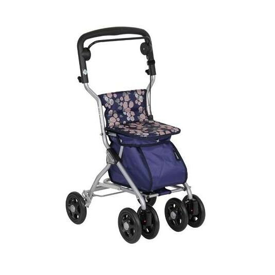 本体幅はスリムで、ほどよく荷物が入るバッグを備えたミドルタイプのシルバーカー。本体幅43cmとスリムなので、狭い道、店内でもスイスイ進めます。ほどよく入るバッグはお買い物にも便利です。足元のストッパーを踏むと、駐車ブレーキが掛かります。サイズ組立時:幅430×奥行500×高さ850〜915mm、折り畳み時:幅430×奥行345×高さ915mm、座面寸法:幅260×奥行240mm、座面高さ:450mm個装サイズ：88.5×40.5×27.5cm重量約4.0kg個装重量：4920g素材・材質本体:アルミニウム合金座面・バッグ:ポリエステル仕様バッグ寸法:幅195×奥行315×高さ240mm押し手高さ:850〜915mm最大使用者体重:80kg袋の積載荷重:5kg生産国中国fk094igrjs