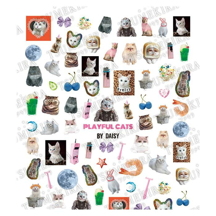 TSUMEKIRA(ツメキラ) ネイルシール DOG×DAISY プロデュース2 PLAYFUL CATS NN-DXD-103　（メール便でお届けします。(代引き不可)）