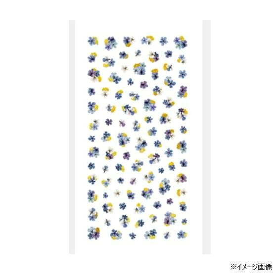 小さなドライフラワーと金箔が一緒になったデザイン。人気の押し花ネイルが簡単にできます。【商品の特徴】・本製品はジェル専用です。マニキュアは使用できません。・やわらかい素材ですので、剥がし始め等お取り扱いにご注意ください。サイズシートサイズ:78×104mm個装サイズ：8×12×1cm重量個装重量：5g素材・材質PE生産国日本fk094igrjs