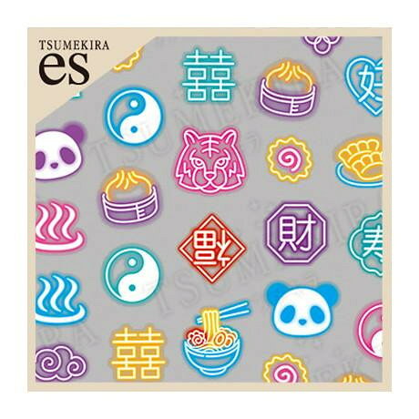 TSUMEKIRA(ツメキラ) ネイルシール es ネオチャイナ ES-NEC-001　（メール便でお届けします。(代引き不可)）