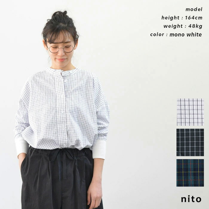 Rakuten - 【10%OFFクーポン発行中♪】【再入荷】nito ニト スタンドカラーソデリブチェックシャツ PDL-007 送料無料