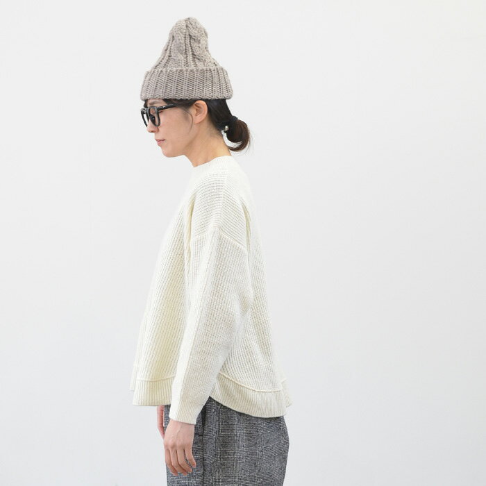 【SALE！40%OFF】sabbatum サバタム メリネスラム/畦編みヘムラウンドプルオーバー(全4色) SA-36222 送料無料 pedal-10013330 PEDAL サンプル画像2