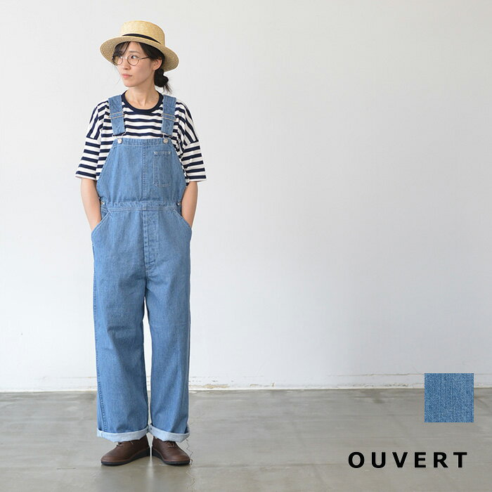 Rakuten - 【10%OFFクーポン発行中♪】OUVERT ウーヴェル ムラ糸綿麻カツラギ オーバーオール 2610305 送料無料