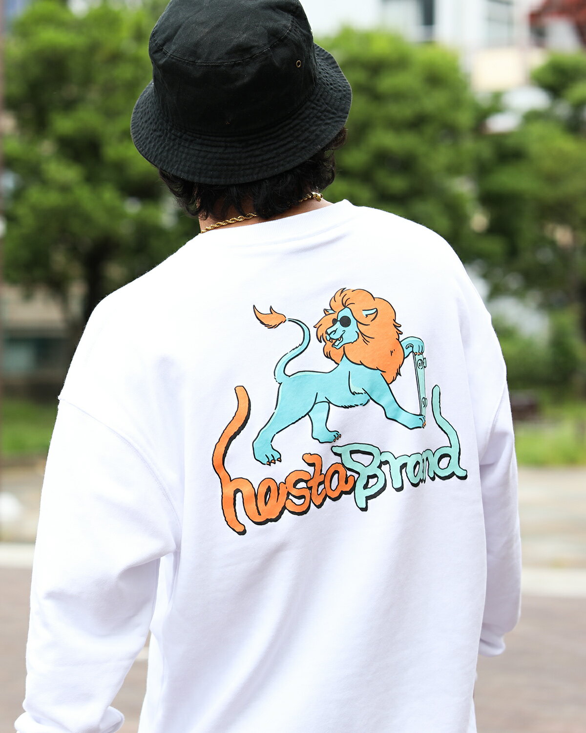 NESTA BRAND （ネスタブランド） 発泡 ネイキッド ライオン Pullover メンズ レディース 大きいサイズ 長袖 トレーナー ハーフジップ レゲエ スケボー