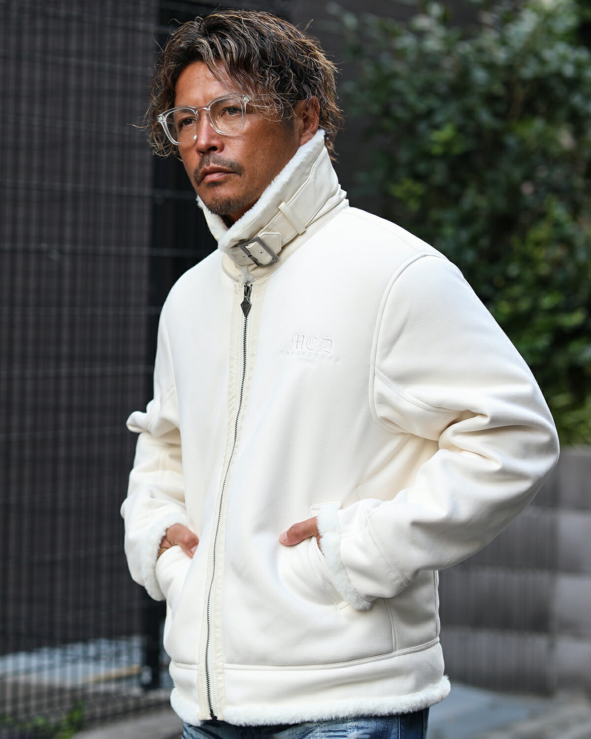 MCD （エムシーディ） ホワイト ムートン ジャケット メンズ レディース 大きいサイズ ボア ファー アウター