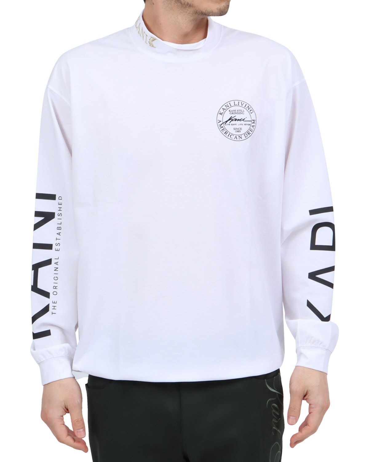 Karl Kani GOLF (カールカナイゴルフ) ハイブリッド モックネック ロンT メンズ レディース 大きいサイズ 長袖 ロングスリーブtシャツ ストリ...