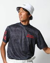 GOTCHA GOLF (ガッチャゴルフ) デオドラント リーフ 総柄 モックネック Tシャツ メンズ レディース 大きいサイズ 半袖 サーフ ゴルフウェア