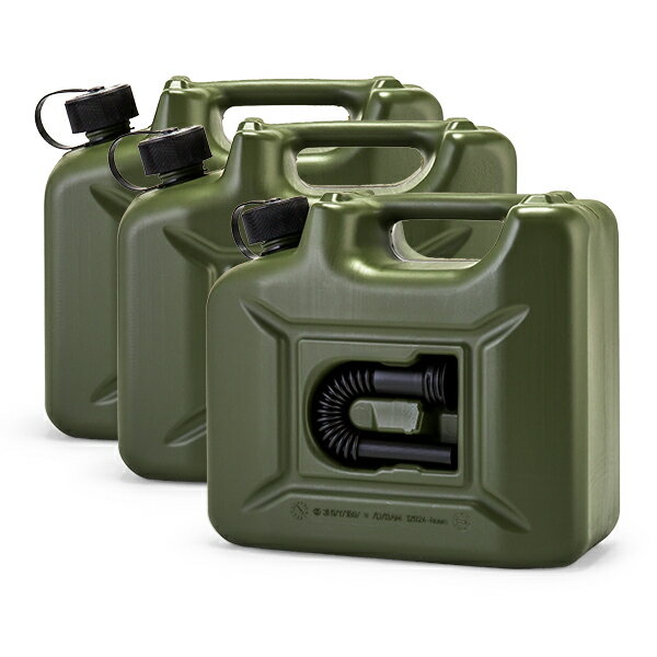 【GWもあす楽】ヒューナースドルフ Hunersdorff 燃料タンク ポリタンク フューエルカンプロ 10L 3個セット ウォータータンク 801000 オリーブ キャンプ あす楽