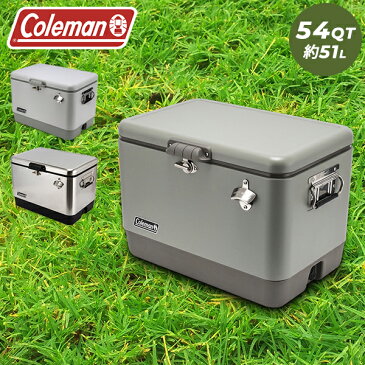 コールマン Coleman クーラーボックス 54QT ステンレス スチールベルト 大容量 約51L アウトドア キャンプ クーラー ハード STEEL COOLERS