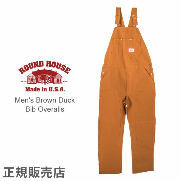 ラウンドハウス Round House ＃83 デニム オーバーオール ブラウンダック メンズ ブラウン Men's Brown Duck Bib Overalls ビブ