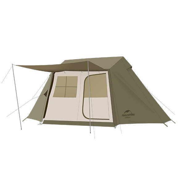 ネイチャーハイク Naturehike テント 3～4人用 ロッジ型 NH21ZP009 アーミーグリーン Village 5.0 tent Army green キャンプ アウトドア 2