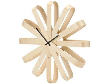 【GWもあす楽】UMBRA アンブラ リボンウッドウォールクロック ribbonwood wall clock インテリア あす楽