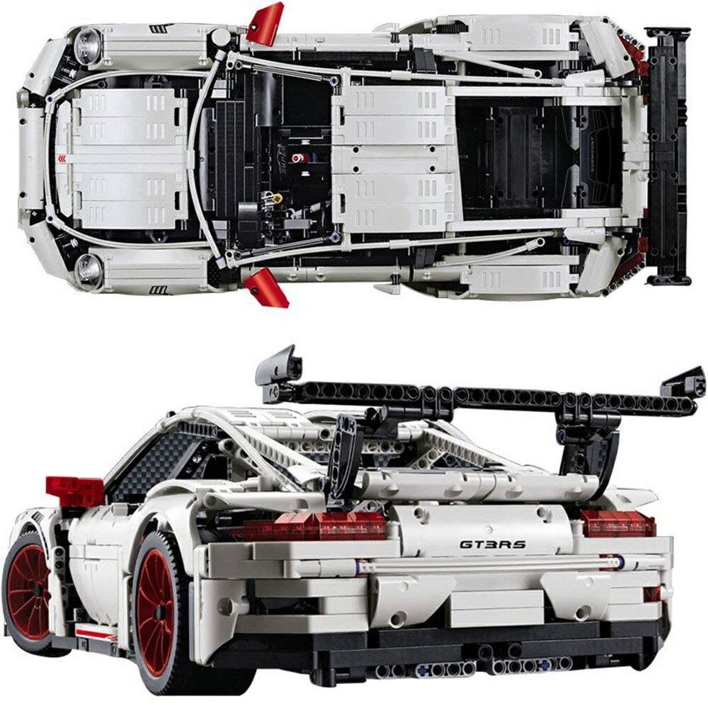 レゴ 互換 ブロック テクニック レゴ互換品 ポルシェ 911 GT3 RS lego レゴ互換 レゴブロック 車 ホワイト 白 レーシングカー プレゼント 大人 lionking社製 国内在庫 外箱あり 42056