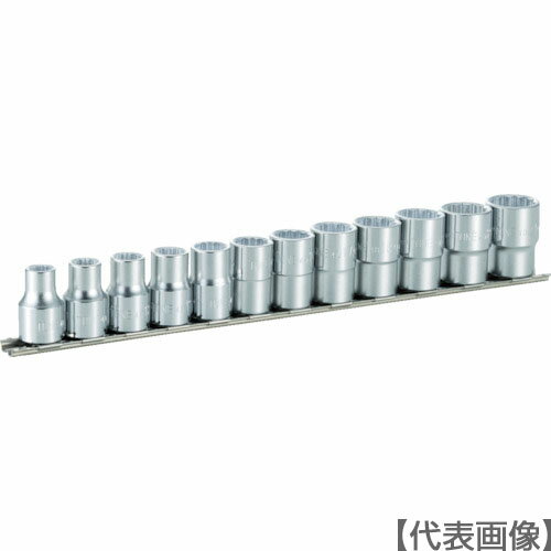 TONE　ソケットセット（12角・ホルダー付）　12pcs　差込角12．7mm（HD412）396-4434【TONE（株）】