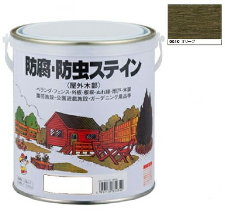 ナフタデコール 防腐・防虫ステイン 0.7L　オリーブ(H85-0010)【ロックペイント】