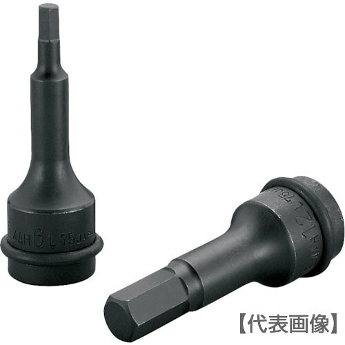 TONE　インパクト用セミロングヘキサゴンソケット　8mm（4AH-08L75）369-6065【TONE（株）】