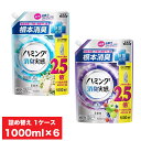 ハミング消臭実感 柔軟剤 詰め替え 1000ml 6個セット やさしいリラックスソープの香り アクアティックフルーツの香り 送料無料