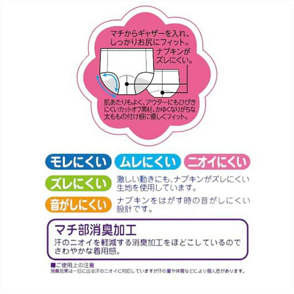 pied clair ガールズ サニタリーショーツ 丈浅め 羽根付き対応 消臭 カットオフタ...