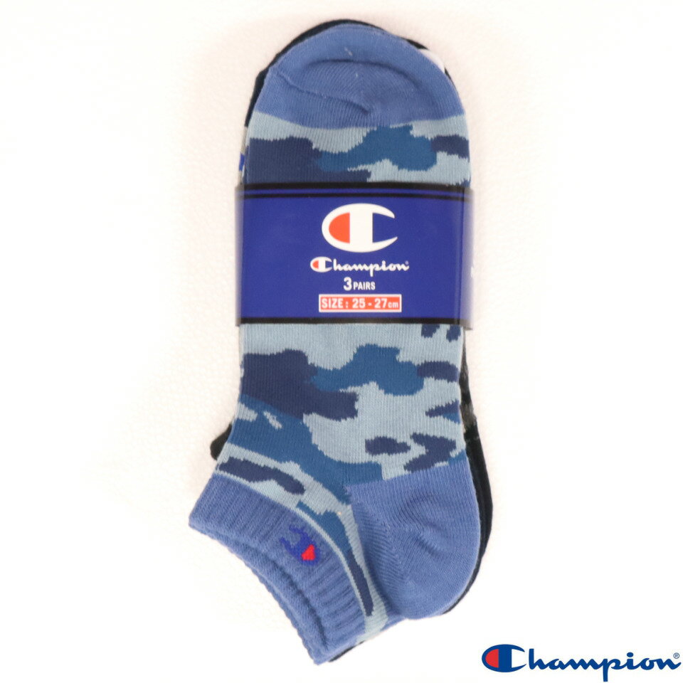 Champion チャンピオン メンズ 迷彩 スニーカーソックス 3足組 CMSCP402 25-27cm 紳士 メール便可のサムネイル
