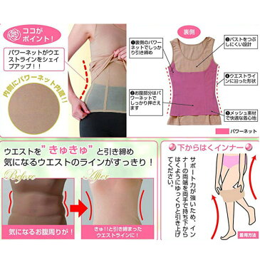 【15%OFFクーポン&50%OFF】(セルバァン)段差が消える? 着るだけすっきりひみつのシェイプインナー 補正下着 整形肌着 インナー 【メール便】