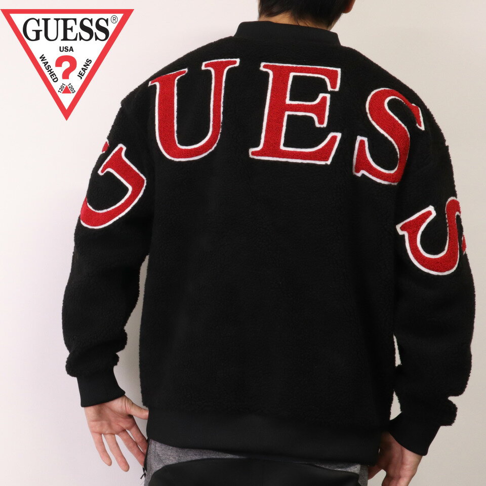 【10％OFFクーポン！3000円以上】【送料無料】GUESS ゲス WIDEシルエット ボアジャケット ジャケット ジャンパー ロゴ 定番 MENS ZIP JACKET アメカジ メンズ MK4K8517MIのサムネイル