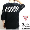 GUESS ゲス 5分袖 Tシャツ カットソー ワイドシルエット ロゴ オーバーサイズ ティーシャツ T-SHIRTS カットソー トップス MENS メンズ L2K8529MI メール便 送料無料