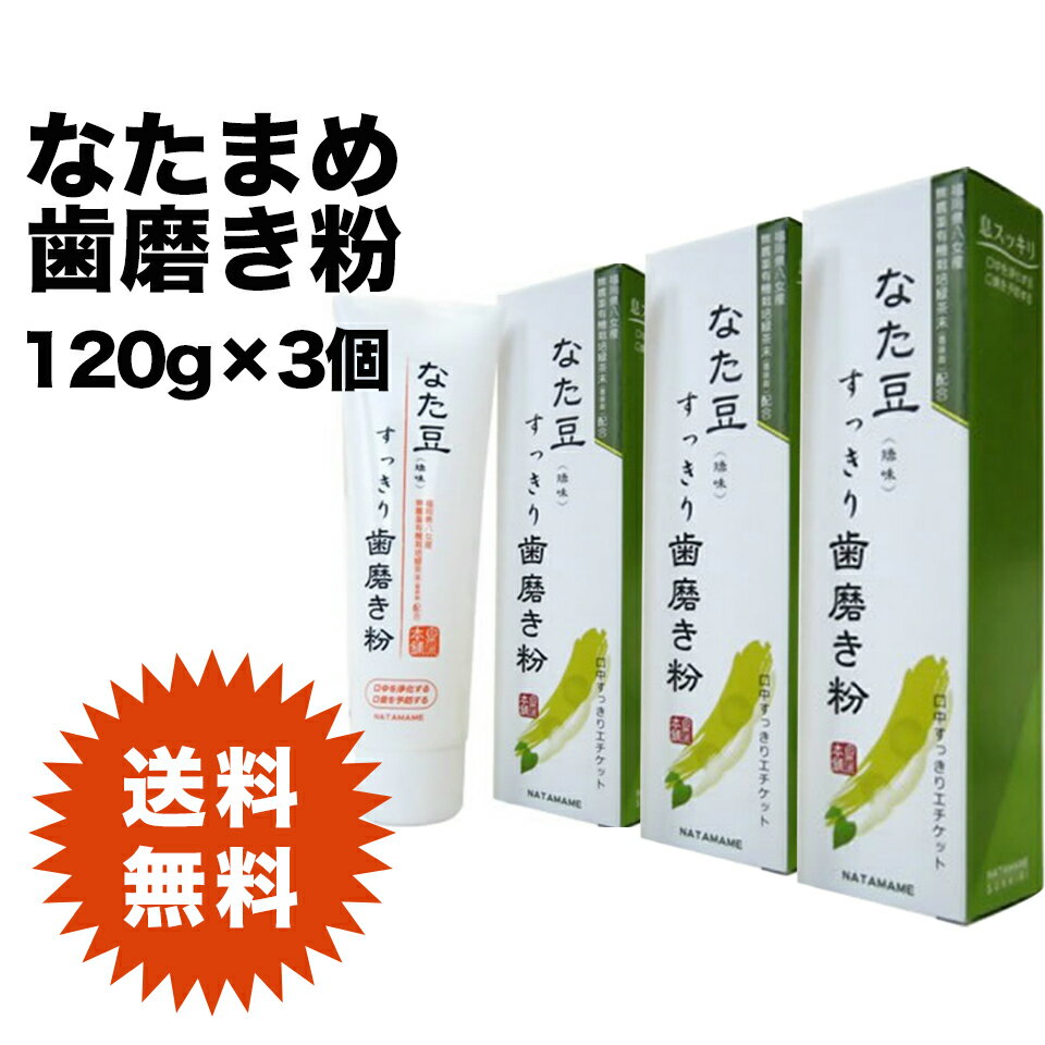 【最大2000円クーポン！】《送料無料》なた豆　すっきり歯磨き粉　120gg　タイプ　3個