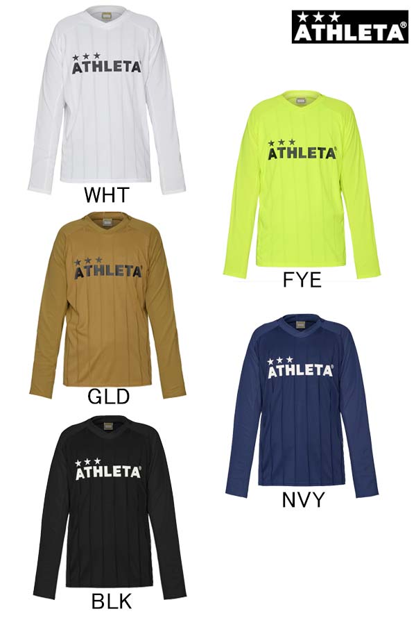 プラクティスシャツ 品番：02394 ATHLETA アスレタ サッカー フットサル ウェア プラクティスシャツ トレーニング 長袖 メール便 ポスト投函商品全国一律送料無料あす楽/即日発送可