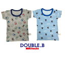 DOUBLE.B/ミキハウスダブルB★缶&ボーダーシャツシャツセット【2枚セット】【size80c/90c/100c/110c/120c/130c/140cm】