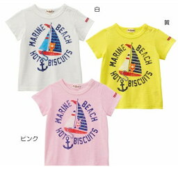 HOT BISCUITS/ホットビスケッツ★ヨット＆イカリかすれプリント半袖Tシャツ★【size80c/90c/100c/110cm】