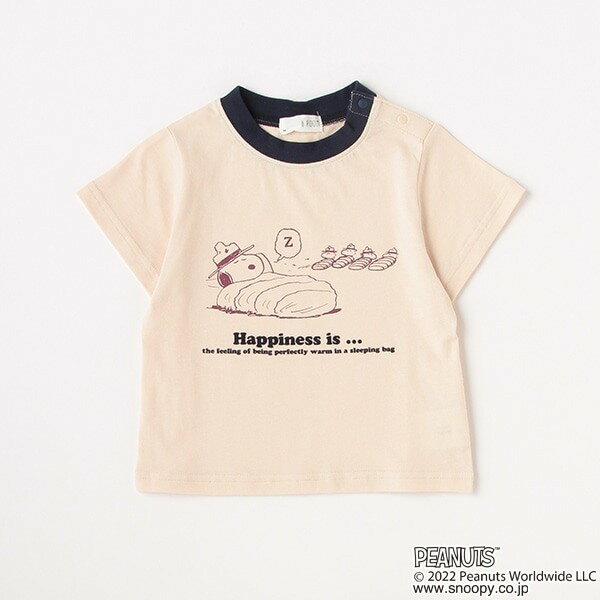 b・ROOM ビールーム ★【PEANUTS】SNOOPY Happiness is...プリントTシャツ★【size90c/100c/110c/120c/130cm】